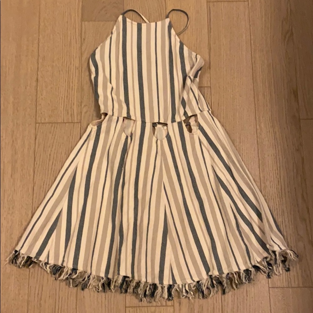 Free People open back striped dress